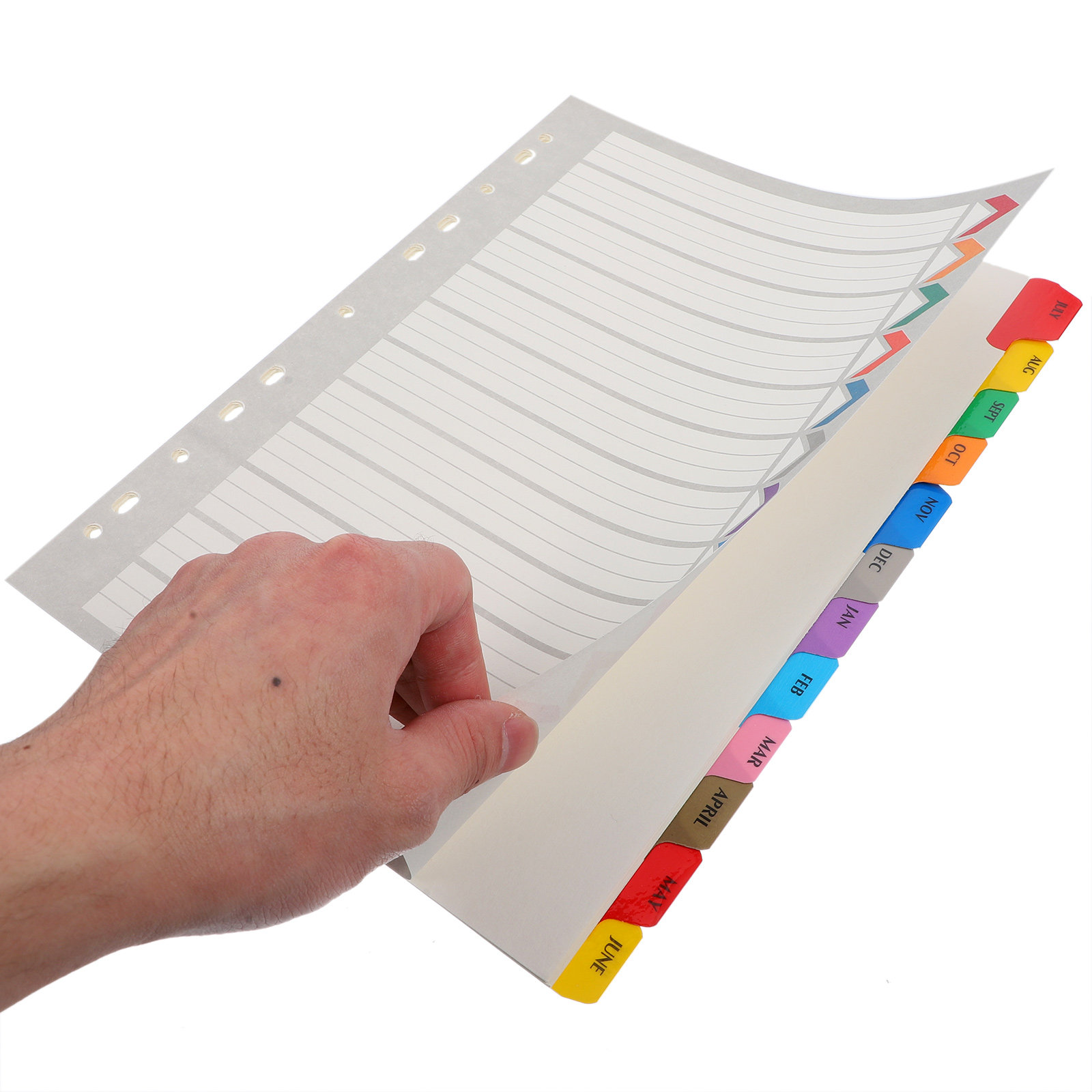 Tab Divider A4 - 12 Lembar Pembatas Indeks untuk Binder,