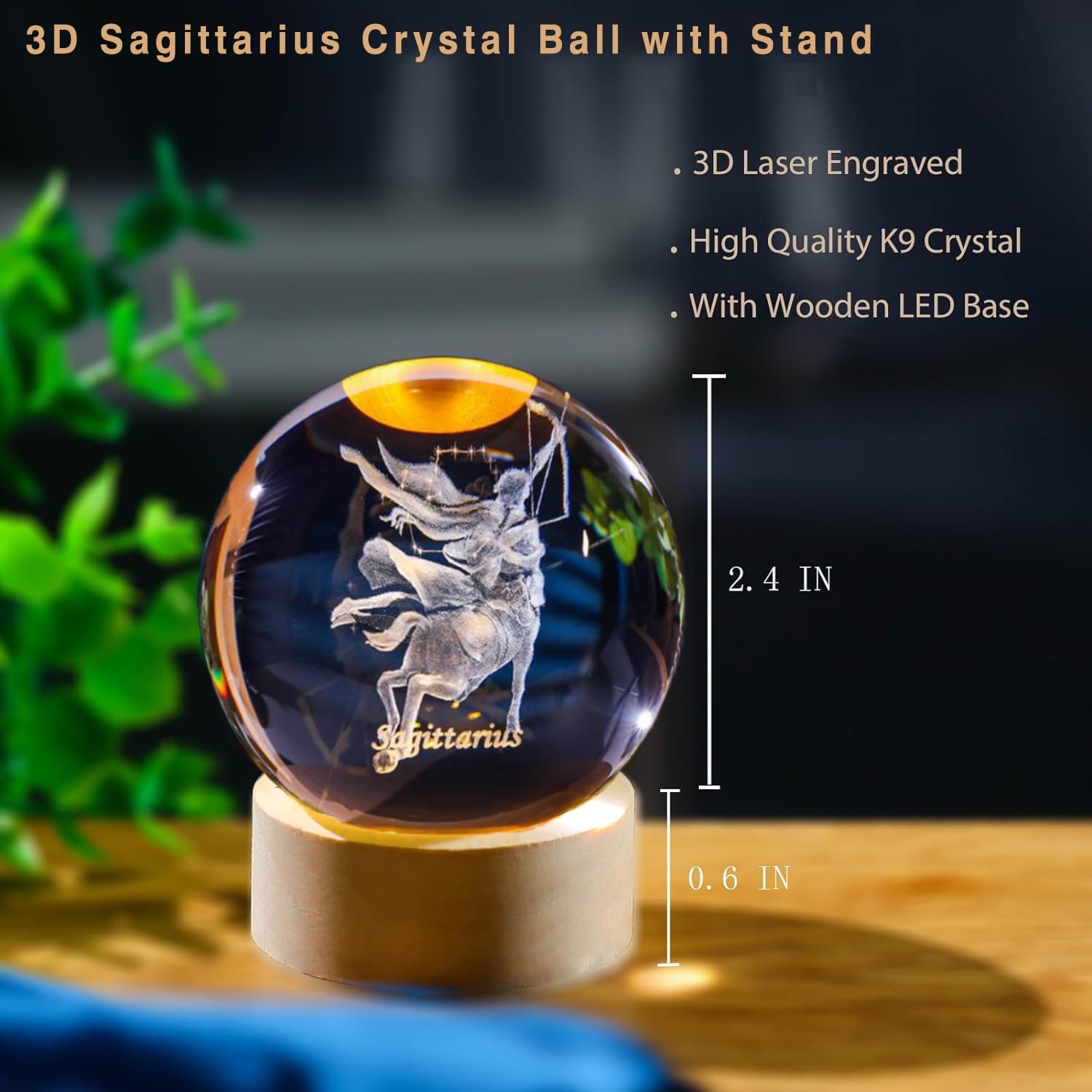 Bola Kristal Sagitarius 3D den - Paper Weight Crystal ulasan dan harga